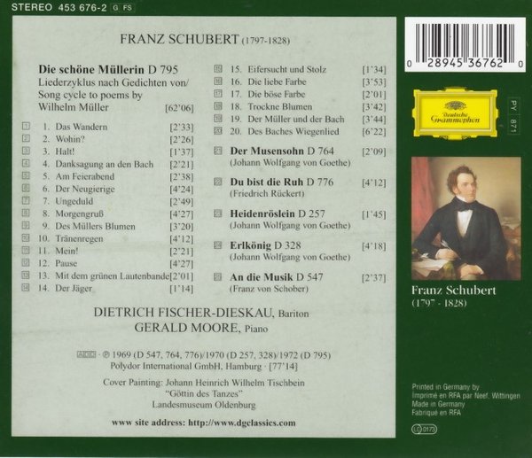Franz Schubert - Die schöne Müllerin/Erlkönig/An die Musik/Heidenröslein