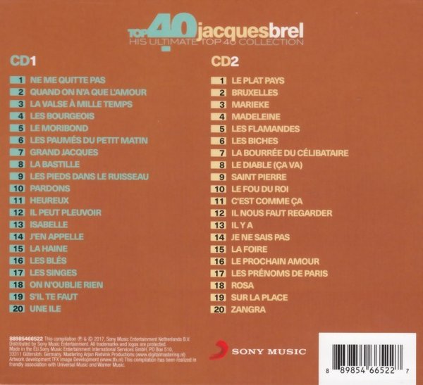 Jacques Brel - Top 40 Jacques Brel (2 CDs)
